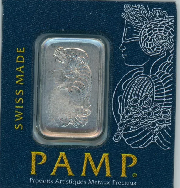 1 Gram Pt PAMP Suisse Lady Fortuna .9995 Fine Platinum Bar #63 in Assay Card