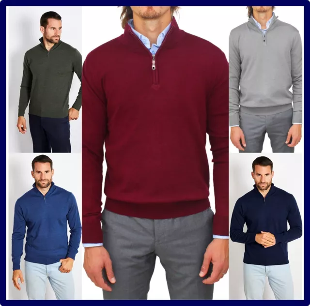 maglione uomo lana Collo alto maglia con zip Invernale XL XXL Cardigan cerniera