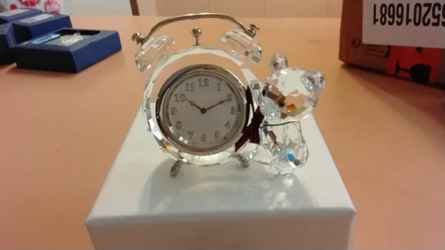 Swarovski Kris Bear Table Clock 212067 MINT IN CORRECT BOX