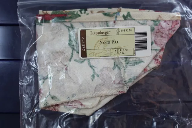 Longaberger Heirloom Floral Note Pal Basket Over the Edge Liner #28053156 - NEW