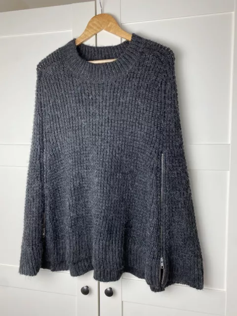 French connection Alpaca Blend Cape Sweater With Zip Detail Size M