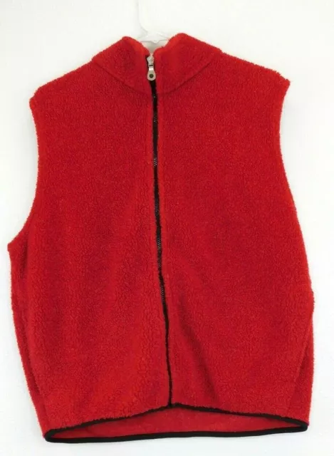 Land's End Direct Merchants Men's Red Full Zip Fleece Vest Size M 38-40
