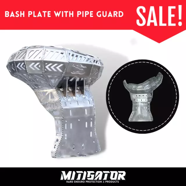 Bash Plate with Pipe Guard Ktm Husqvarna 2020-2023 Silver