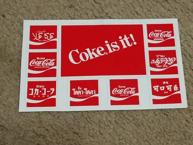 Coca Cola Advertising Stickers Post Card Vintage Postcard Foreign from 1984