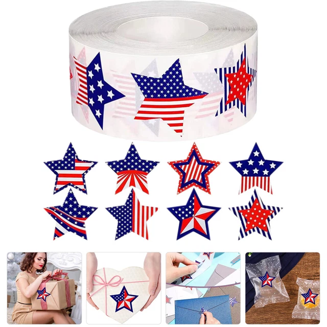 Sealing Labels Sticker Patriotic Star Decals Fourth July Party Favor Candy