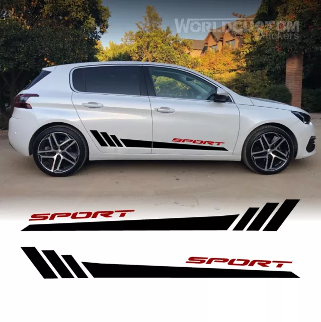 Adhésifs Stickers Bandes Latéral Sport pour Peugeot 308 Feline Voiture Tuning