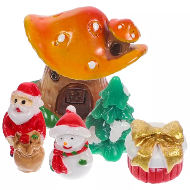 5 Weihnachts-Miniatur-Ornamente Harz für DIY-Schneekugel, Party & Kuchen-LT