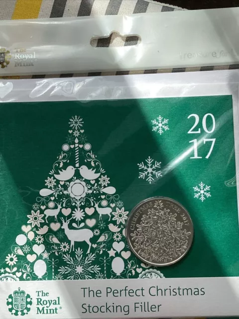 Christmas Tree 2017 UK £5 Brilliant Uncirculated Royal Mint Coin