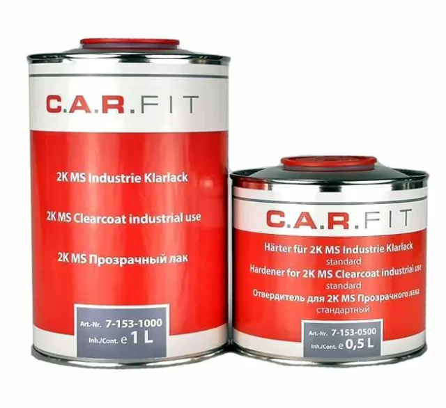 TRASPARENTE 1LT Acrilico 2K Carrozzeria Auto Moto  2:1 Alta Brillantezza CAR FIT