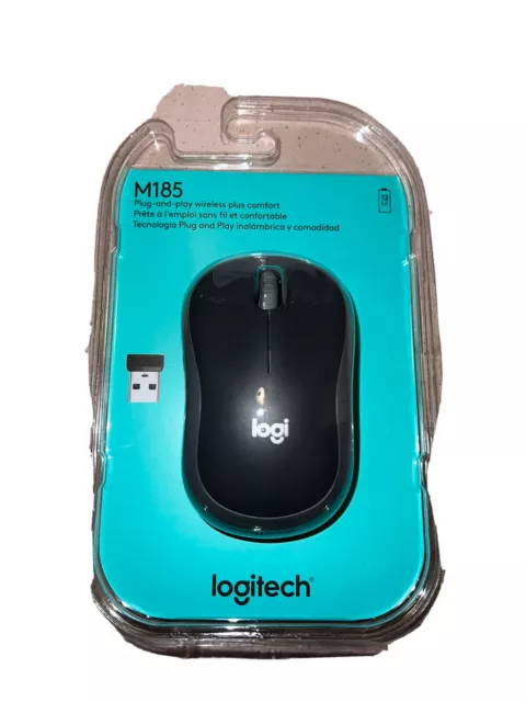 Logitech M185 Wireless Mouse - Swift Gray 910-002225 New Sealed Package