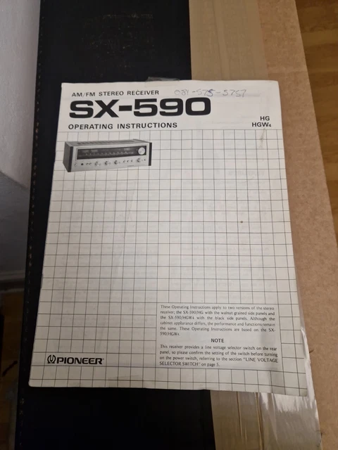 PIONEER SX-590 operating instructions & Schematic Wiring Diagram