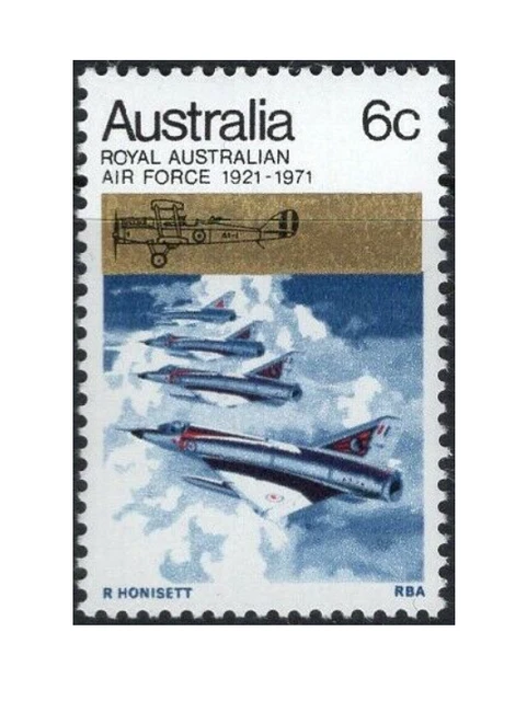 1971 AUSTRALIA 50TH Anniversary Of R A A F 6c Stamp Mint Never Hinged 