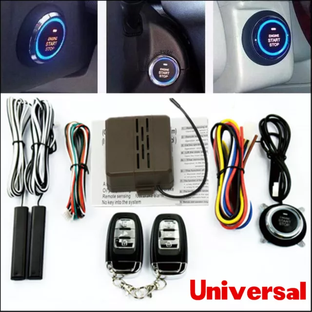 Car Alarm System Security Keyless Entry Ignition Engine Start Push Button Remote