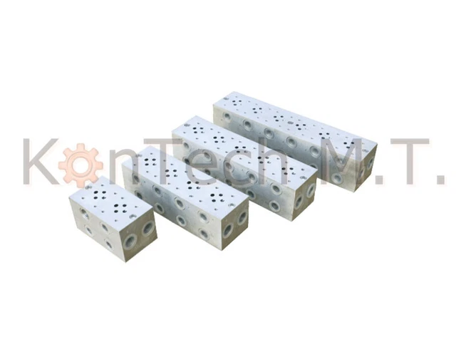 KTMT-GP3V Grundplatte Ventilplatte für 3x Hydraulik, Magnetventil NG 6 Alu/Stahl