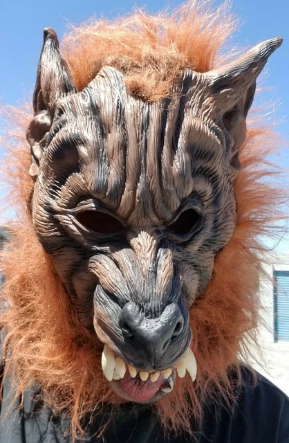 Costume De Loup Pour Halloween - Masque De Loup-Garou Réaliste Avec Accessoires (Noir, Taille Unique)