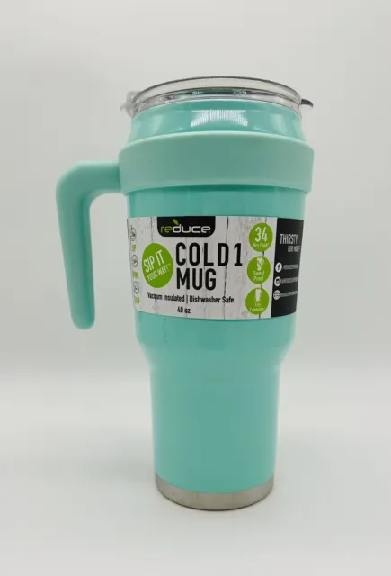 Reduce 40 oz. Cold 1 Stainless Steel Travel Tumbler Mint blue No Straw
