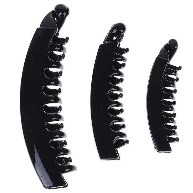 1 pieza horquilla de plástico negro plátano clips para el cabello garras lisas hágalo usted mismo herramienta de maquillaje TS
