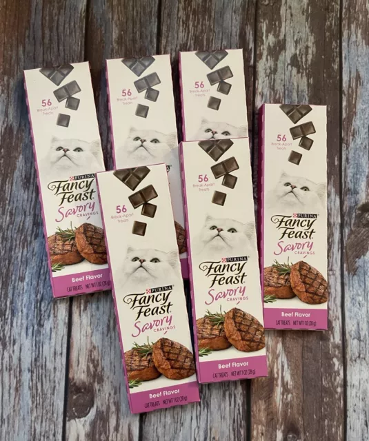 PAQUETE DE 6 PURINA Fancy Feast Savory Antojos SABOR A CARNE 56 golosinas para gatos