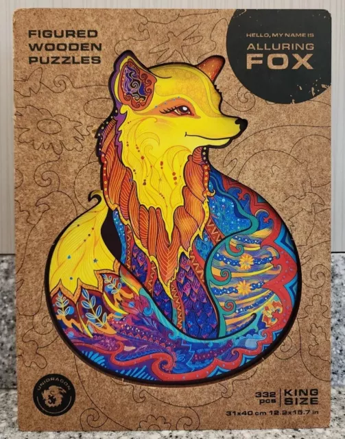Unidragon Figured Wooden Puzzels Alluring Fox King Size 332 Pcs Complete