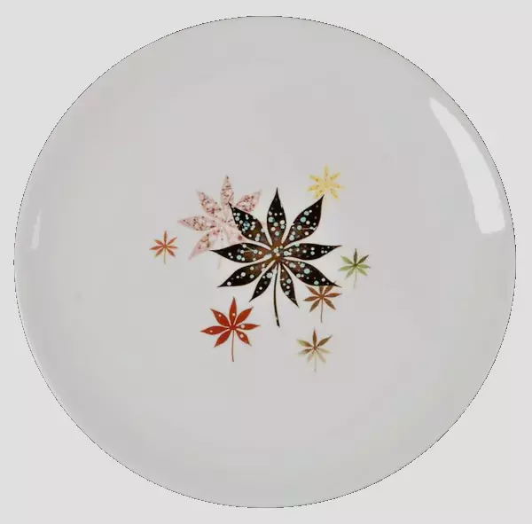 Shenango Chop Plate/Serving Platter Calico Leaves by Peter Terris 12'' Round