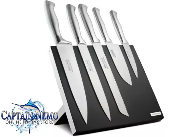 Tramontina 6Pc Polaris Magnetic Knife Block Set Cooks Kitchen Knives 38055/650