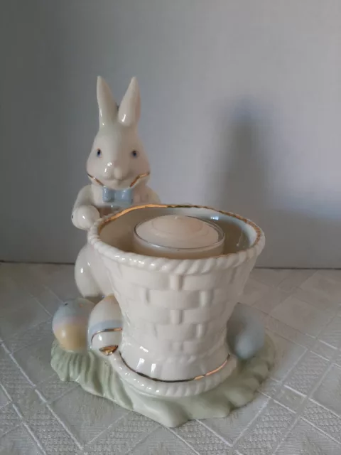Lenox Occasions Easter Bunny Rabbit Votive W/ Glass Candle Holder & Candle