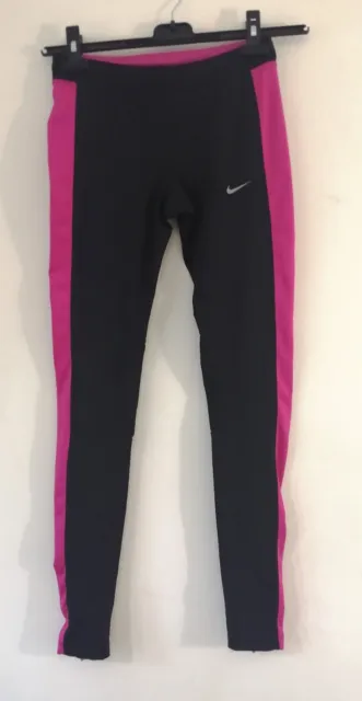 Leggings da corsa Nike Dri-Fit neri e rosa taglia: small