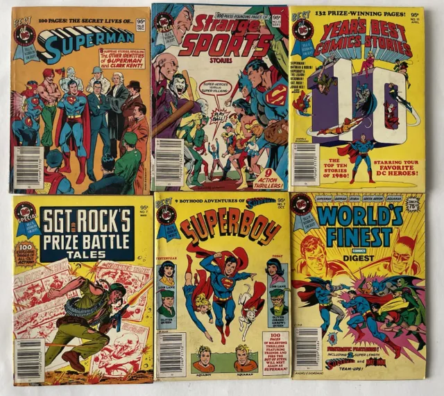 DC Special Blue Ribbon Digest Lot of 6 - Superman, Sgt Rock, Years Best Comics