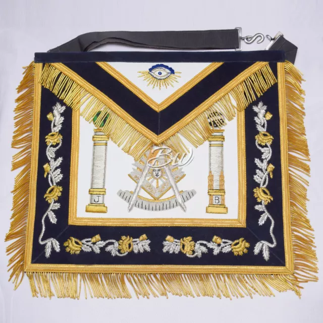 New HE- MASONIC REGALIA PAST MASTER APRON Navy Blue