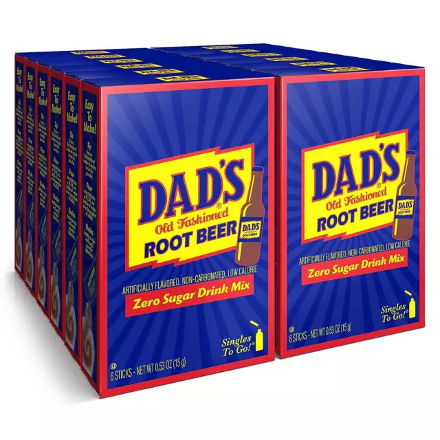 DadS Old Fashioned Root Beer Singles to Go Drink Mix 72 Stick Sugar Free