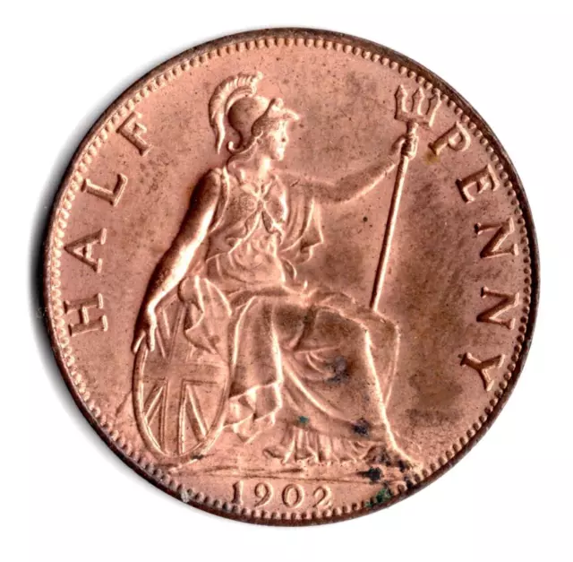 1902 Halfpenny Edward VII Uncirculated or near 5.67g 25.5mm