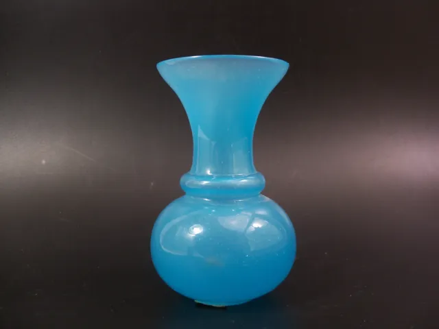 Vintage Chinese Blue Peking Glass Bud Vase