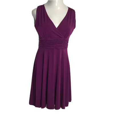 AA Studio AA Classy Dress ~ Sz 10 ~ Knee Length ~ Purple ~ Sleeveless ~ Stretch