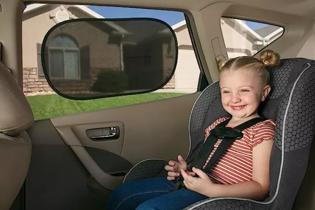 12.5 " x 19 5/8" Car Window Shade Screen Cling Film Baby Sunshade Black