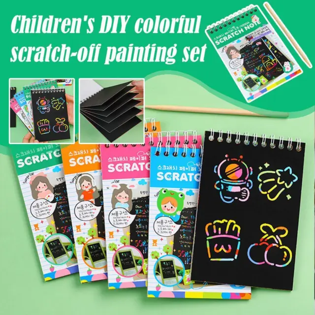 Scratch Art Paper Magic Rainbow Scratch Sketch Art Childrens s Paper Kid O4C0
