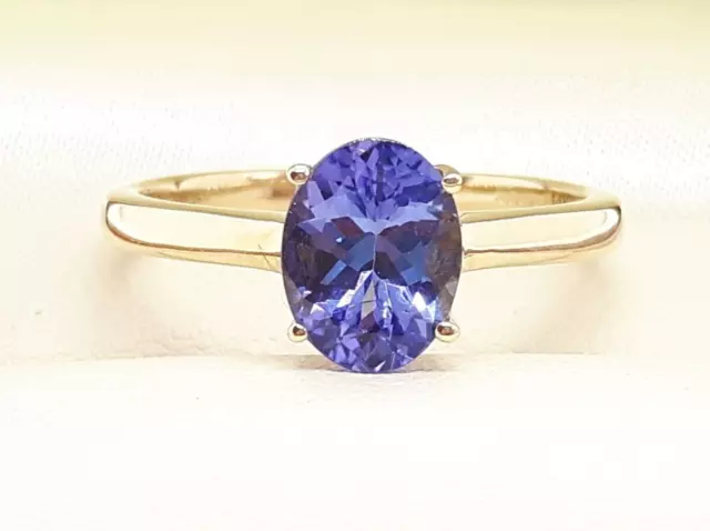 14ct Yellow gold 1.50cts AA Natural Tanzanite solitaire ring