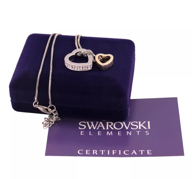 Collana donna argento e oro Swarovski Elements originale G4Love cristalli cuore