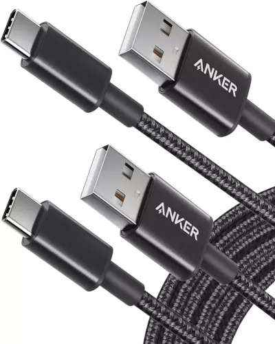 Anker USB C Kabel, [2er-Pack, 10 Fuß] Premium Nylon A bis C 10 Fuß, schwarz