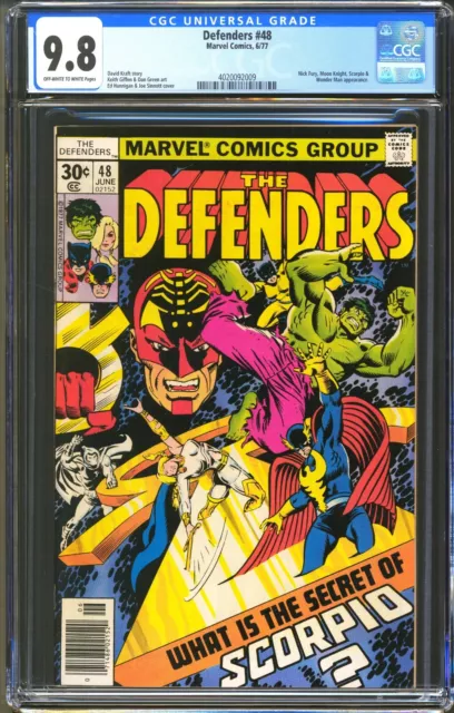 Defenders #48 - Cgc 9.8 - Ow/Wp - Nm/Mt - Moon Knight - Scorpio - Nick Fury