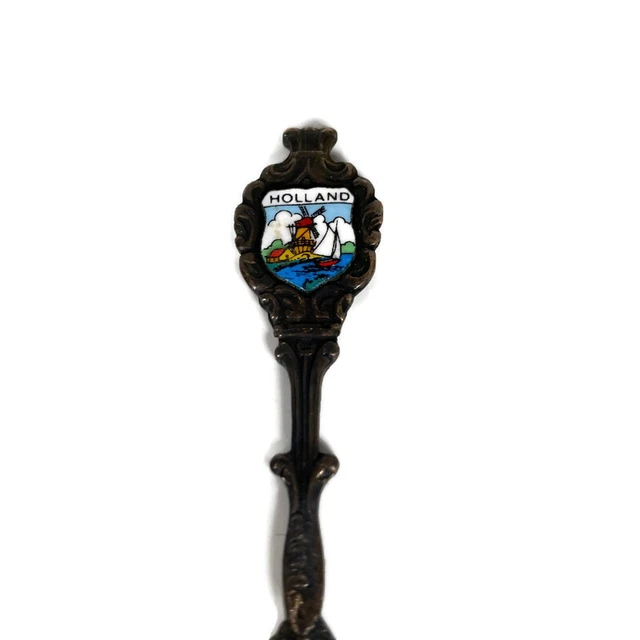 Vtg Holland Windmill Dezet 90 Dutch Silver Plated Souvenir Collector Spoon