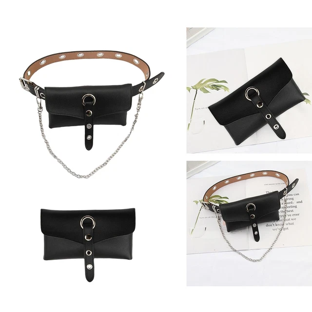Petit Sac à Main Ou Banane Vintage CLEO COMPANY - Cuir, Couleur Bleu/marron/noir, Occasion