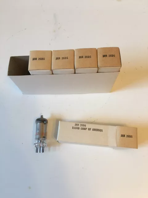 Sleeve of Five JAN 26D6 RCA Tubes NOS (Mixer for Collins R-392 Receiver)