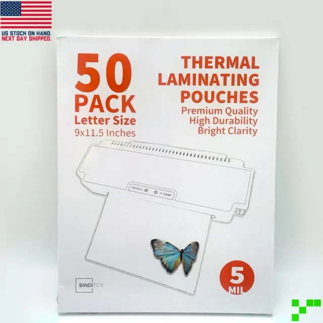 Premium 9" x 11.5" 5-Mil Thermal Laminating Pouches 50 Pack Letter Size Sheets