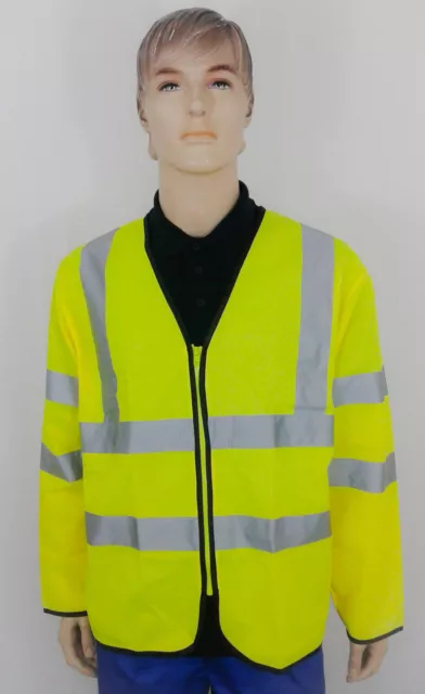 StepAhead Hi Vis Visibility Viz Long Sleeve Zip Front Safety Vest (Spa/Holl)