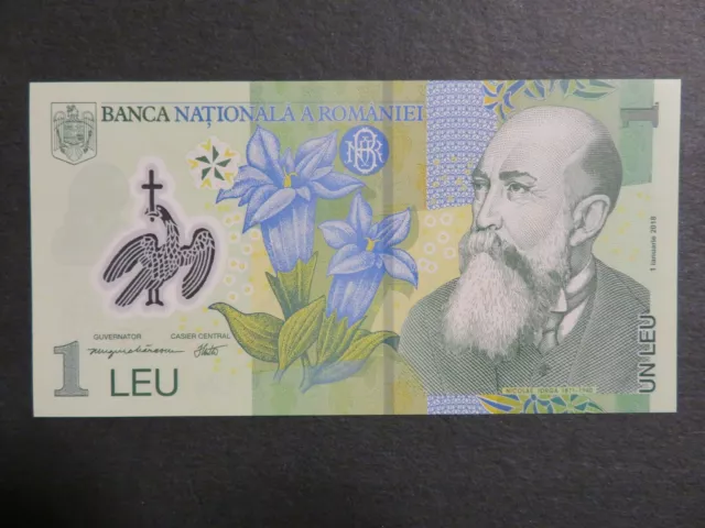 Rumänien Banknote 1 Leu 2018 kassenfrisch (UNC) Polymer