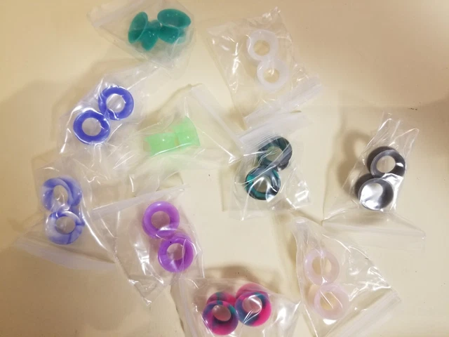 10 Pairs ULTRA THIN TUNNELS Silicone Ear Skins Ear Gauges Soft Ear plugs 00G