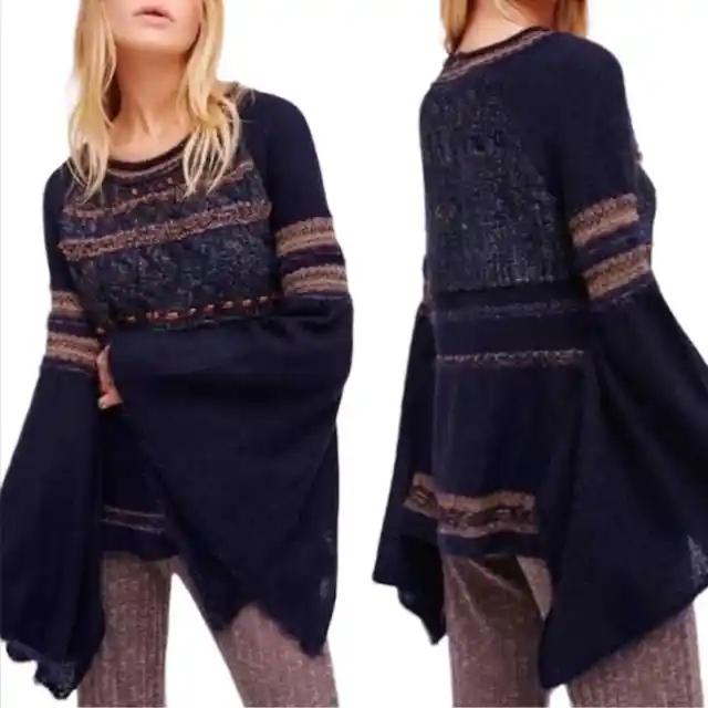 Free People Craft Time Bell Sleeve Sweater