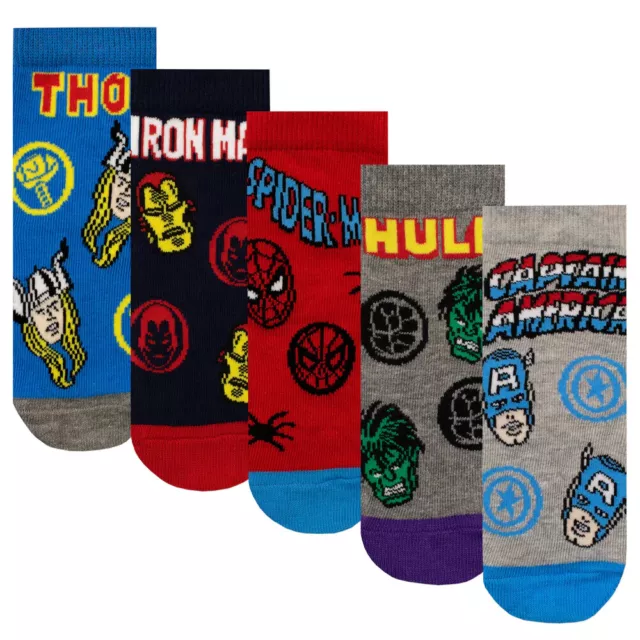 Marvel Socks x 5 Supereroe Avengers Spider-Man Capitan America Incredibile Hulk