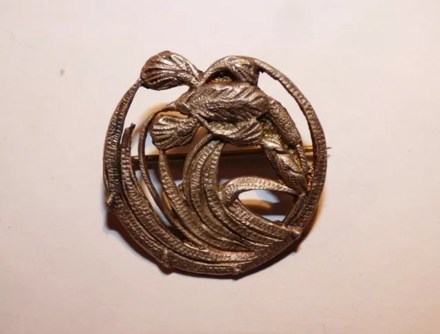 Bijou Belle Broche Ancienne Années 1900/ Art Nouveau / Métal Argenté Ajouré