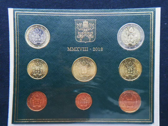 2018 Italy Vatican rare official complete set euro 8 coins UNC Pope Francis